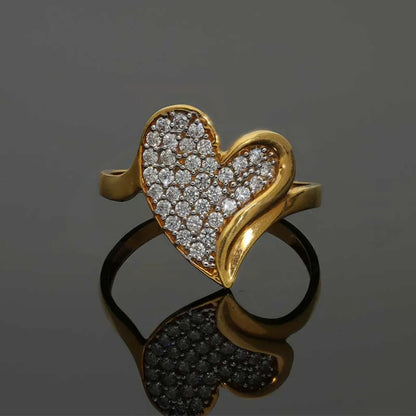 Gold Heart Ring 22Kt - Fkjrn22K3177 Rings