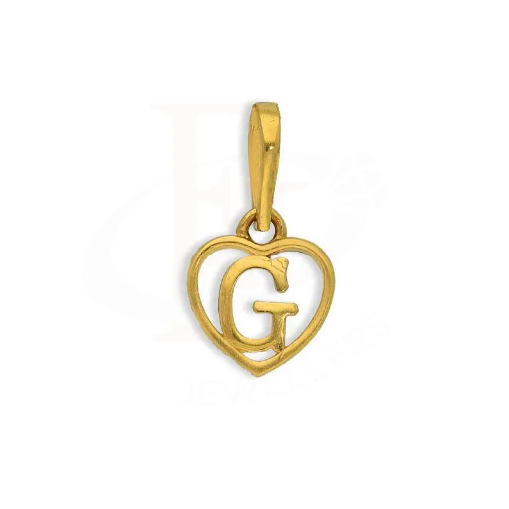 Gold Heart Shaped Alphabet Pendant 22Kt - Fkjpnd22K2735 G / 0.680 Grams Pendants