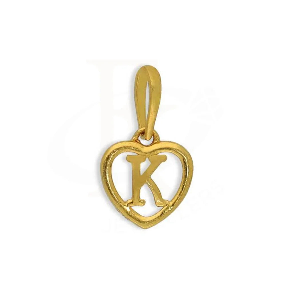 Gold Heart Shaped Alphabet Pendant 22Kt - Fkjpnd22K2735 K / 0.690 Grams Pendants