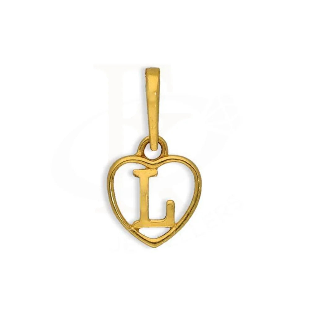 Gold Heart Shaped Alphabet Pendant 22Kt - Fkjpnd22K2735 L / 0.630 Grams Pendants