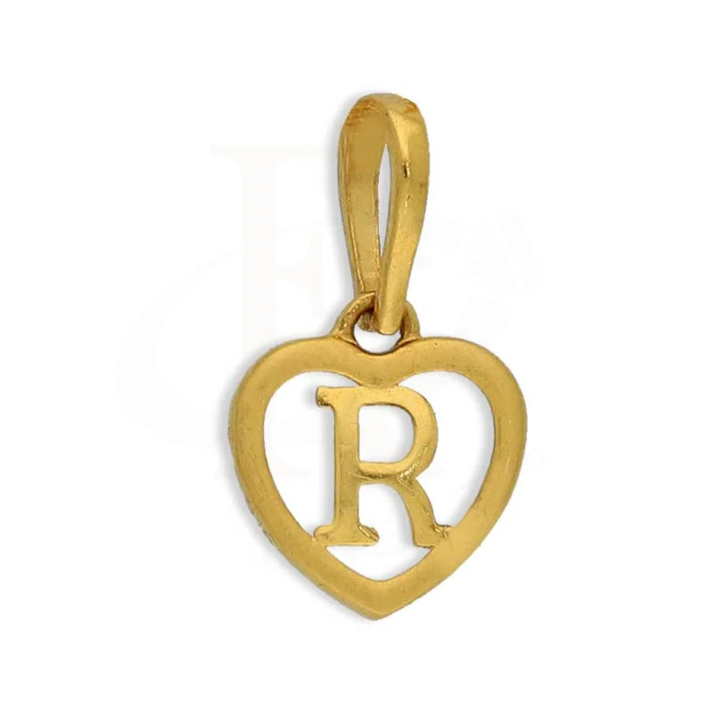 Gold Heart Shaped Alphabet Pendant 22Kt - Fkjpnd22K2735 R / 0.720 Grams Pendants