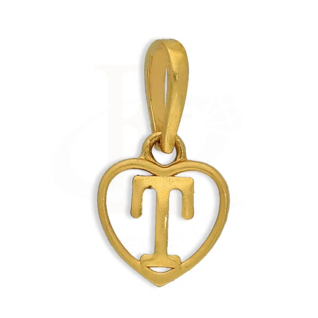 Gold Heart Shaped Alphabet Pendant 22Kt - Fkjpnd22K2735 T / 0.670 Grams Pendants