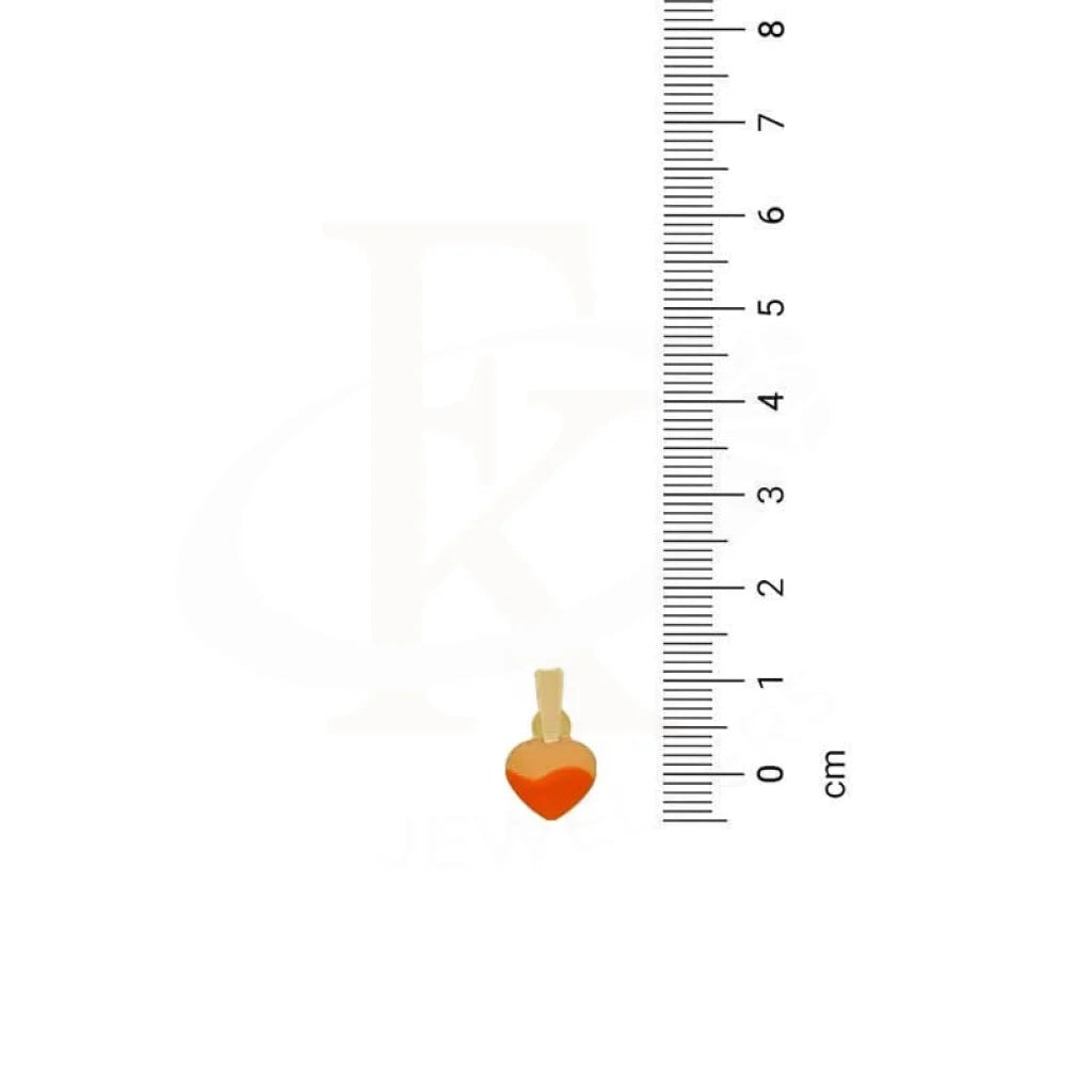 طقم قلادة طفل على شكل قلب من الذهب عيار 18 قيراطًا (قلادة وأقراط) - Fkjnklst18K2435