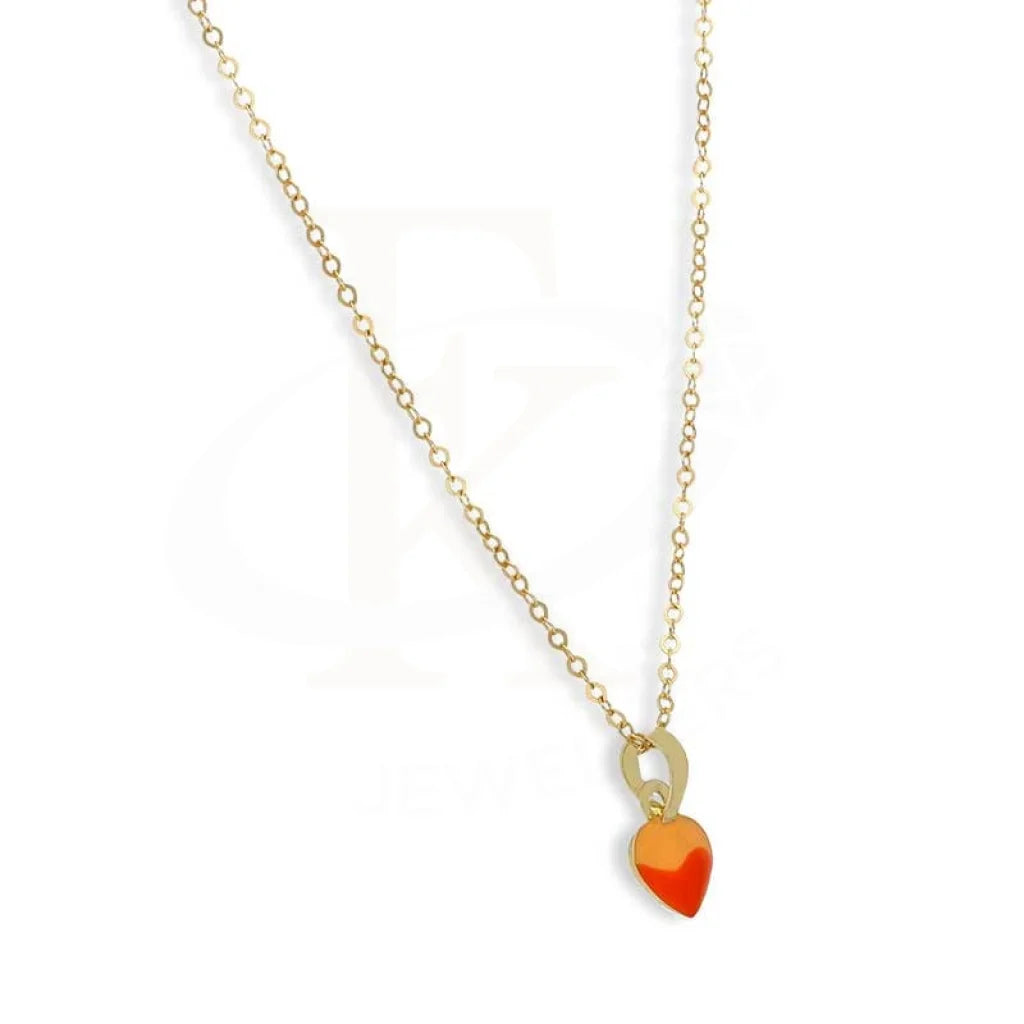 Gold Heart Shaped Baby Pendant Set (Necklace And Earrings) 18Kt - Fkjnklst18K2435 Sets