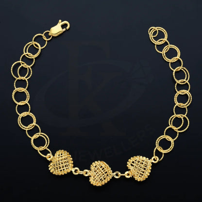 Gold Heart Shaped Bracelet 21Kt - Fkjbrl21K7513 Bracelets