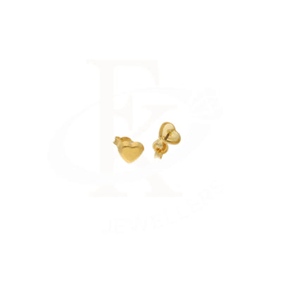 Gold Heart Shaped Earring 21Kt - Fkjern21Km8370 Earrings