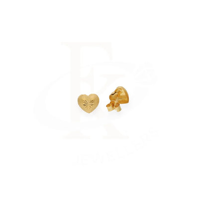 Gold Heart Shaped Earrings 18Kt - Fkjern18K8237