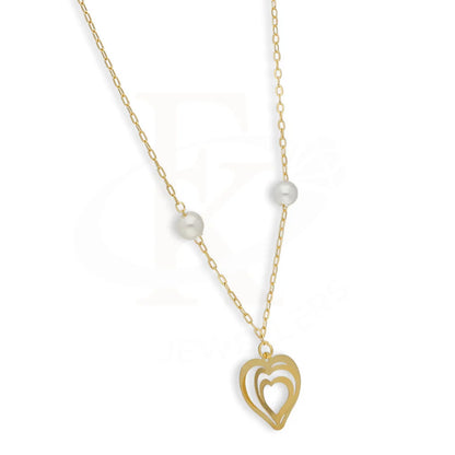 Gold Heart Shaped Necklace 21Kt - Fkjnkl21Km5398 Necklaces