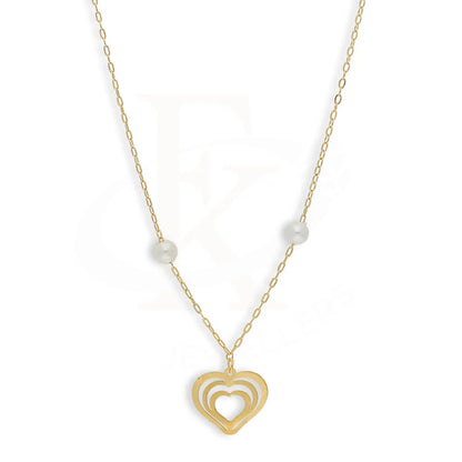 Gold Heart Shaped Necklace 21Kt - Fkjnkl21Km5398 Necklaces