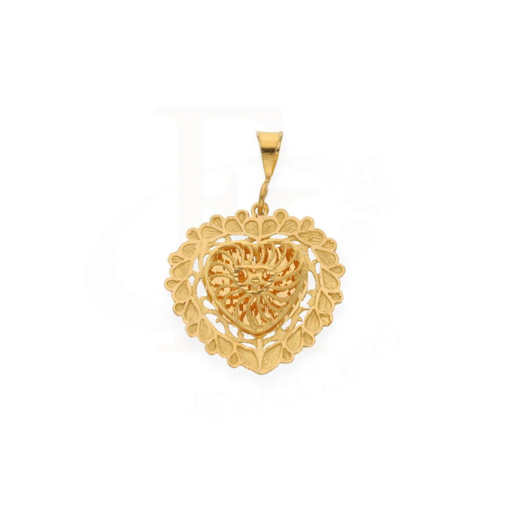 Gold Heart Shaped Pendant 21Kt - Fkjpnd21K7572 Pendants