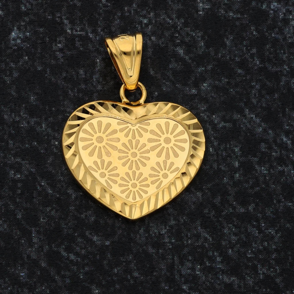 Gold Heart Shaped Pendant 21Kt - Fkjpnd21K8562 Pendants