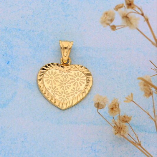 Gold Heart Shaped Pendant 21Kt - Fkjpnd21K8562 Pendants