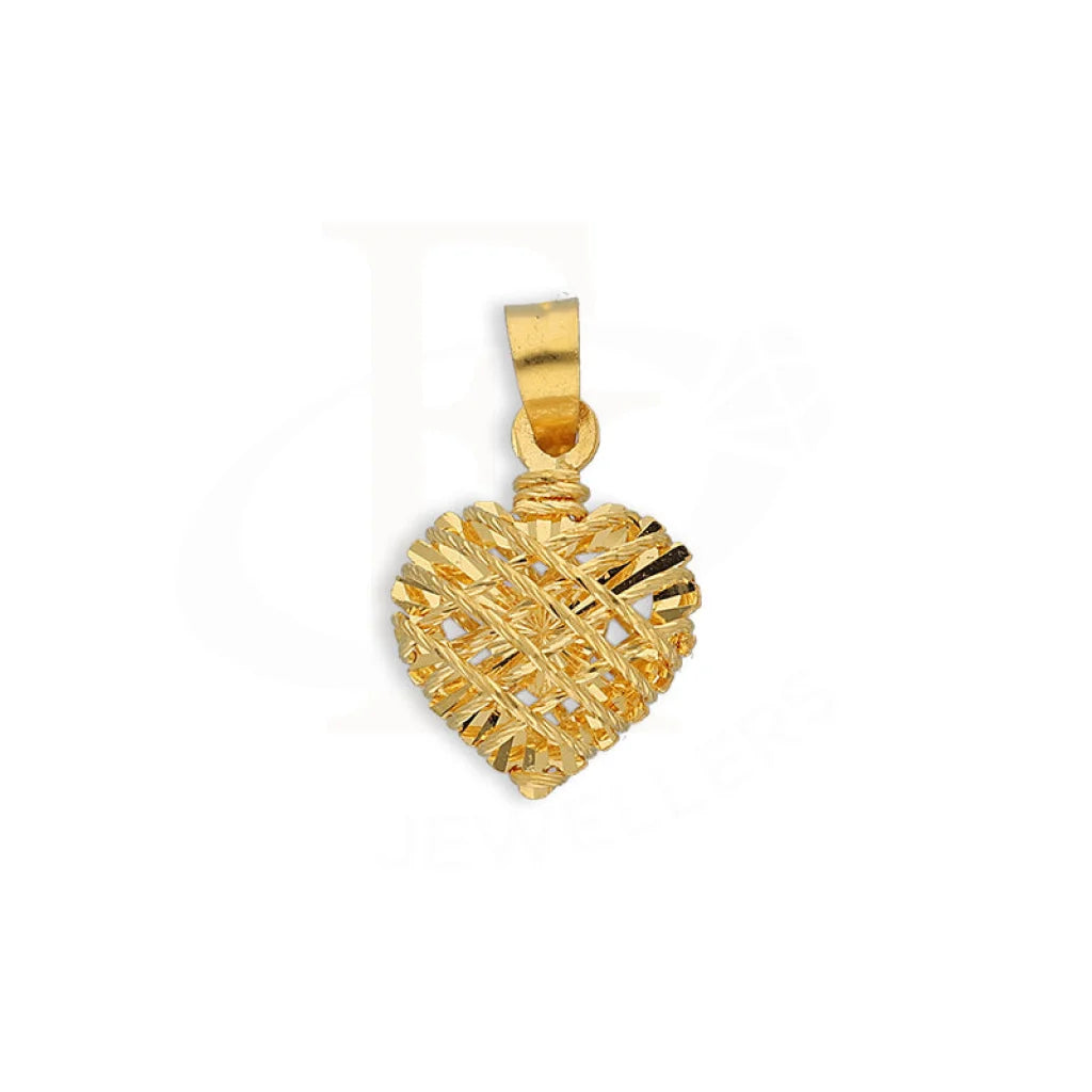 Gold Heart Shaped Pendant 22Kt - Fkjpnd22K5609 Pendants