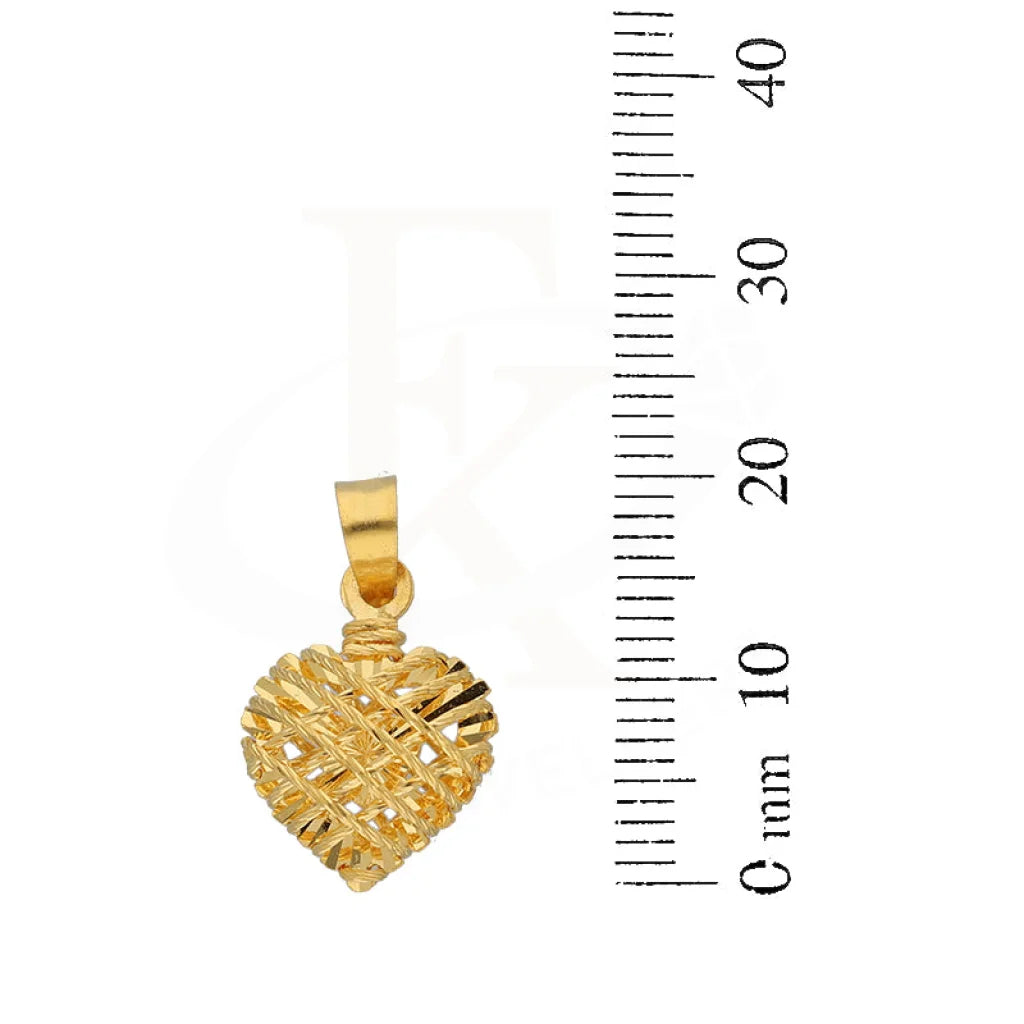 Gold Heart Shaped Pendant 22Kt - Fkjpnd22K5609 Pendants