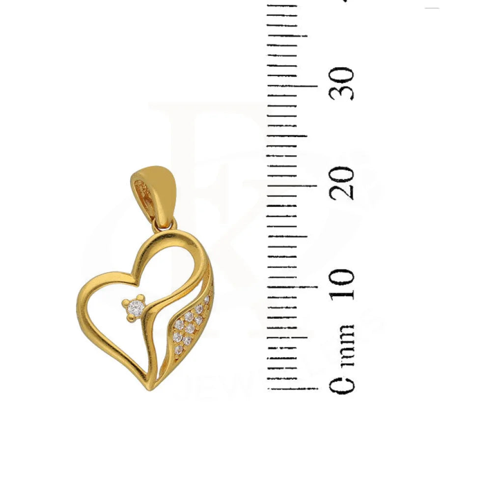 Gold Heart Shaped Pendant 22Kt - Fkjpnd22K5613 Pendants