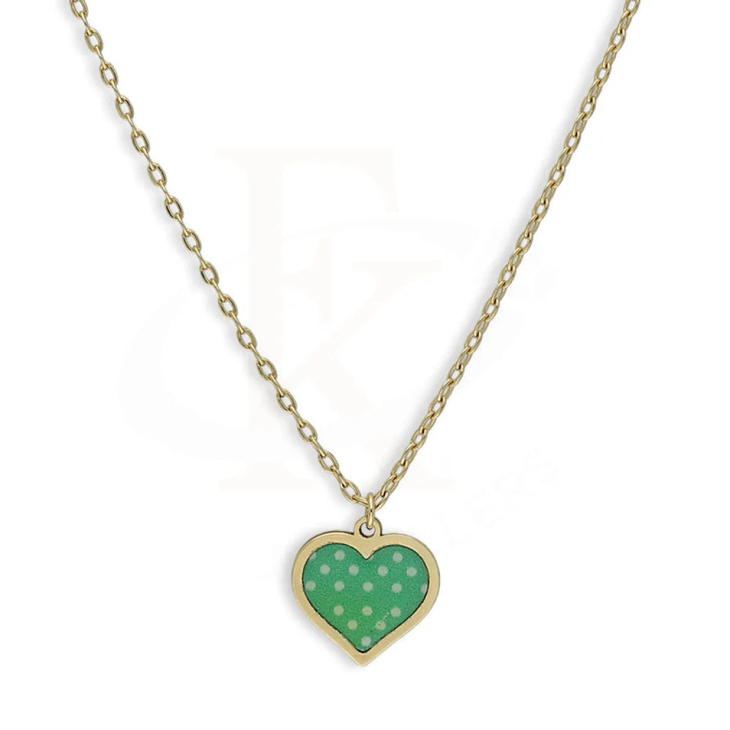 Gold Heart Shaped Pendant Set (Necklace And Earrings) 18Kt - Fkjnklst18K5282 Sets