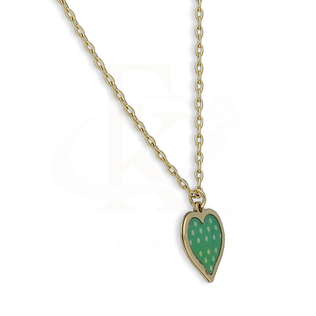Gold Heart Shaped Pendant Set (Necklace And Earrings) 18Kt - Fkjnklst18K5282 Sets
