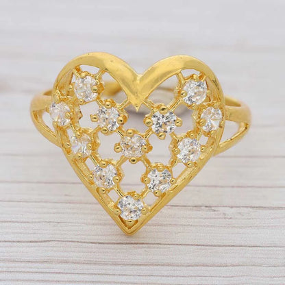 Gold Heart Shaped Ring 18Kt - Fkjrn18K3278 Rings