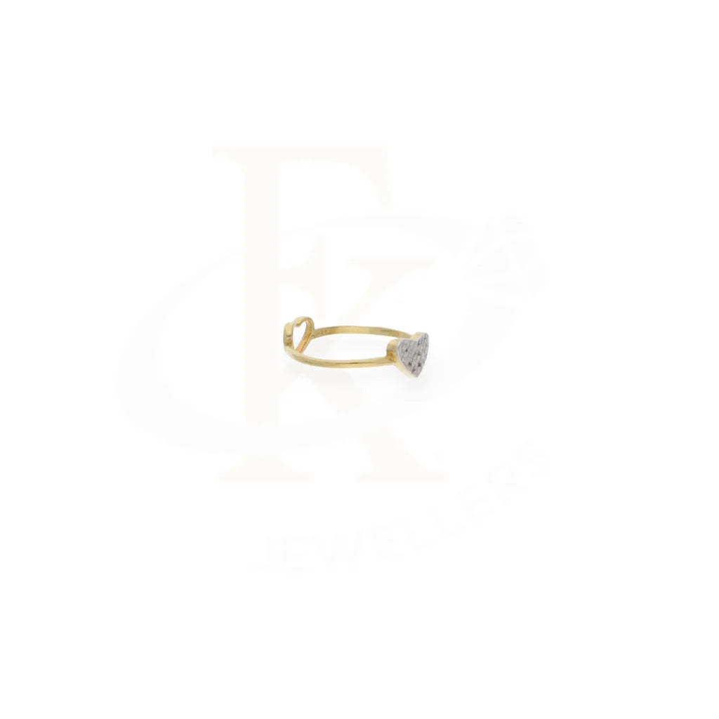 Heart Shaped Crystal Gold Ring 18Kt - Fkjrn18K7892 Rings