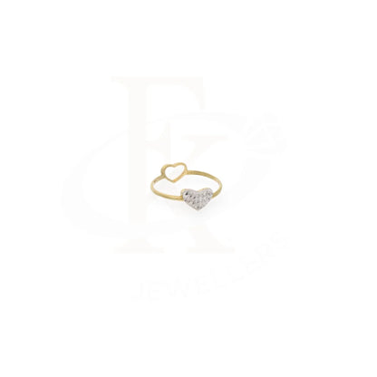 Heart Shaped Crystal Gold Ring 18Kt - Fkjrn18K7892 Rings