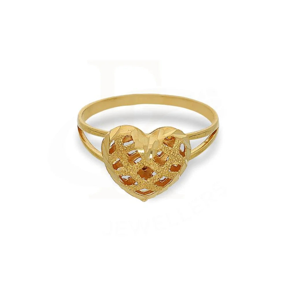 Gold Heart Shaped Ring 21Kt - Fkjrn21K2611 Rings