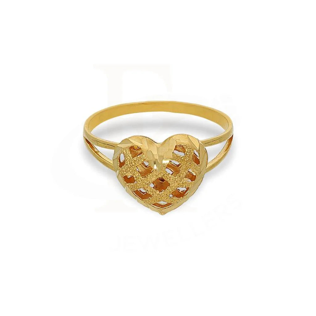 Gold Heart Shaped Ring 21Kt - Fkjrn21K2611 Rings