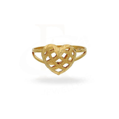 Gold Heart Shaped Ring 21Kt - Fkjrn21K2611 Rings