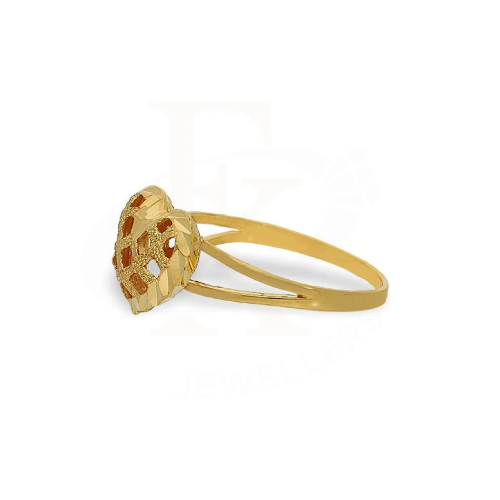 Gold Heart Shaped Ring 21Kt - Fkjrn21K2611 Rings