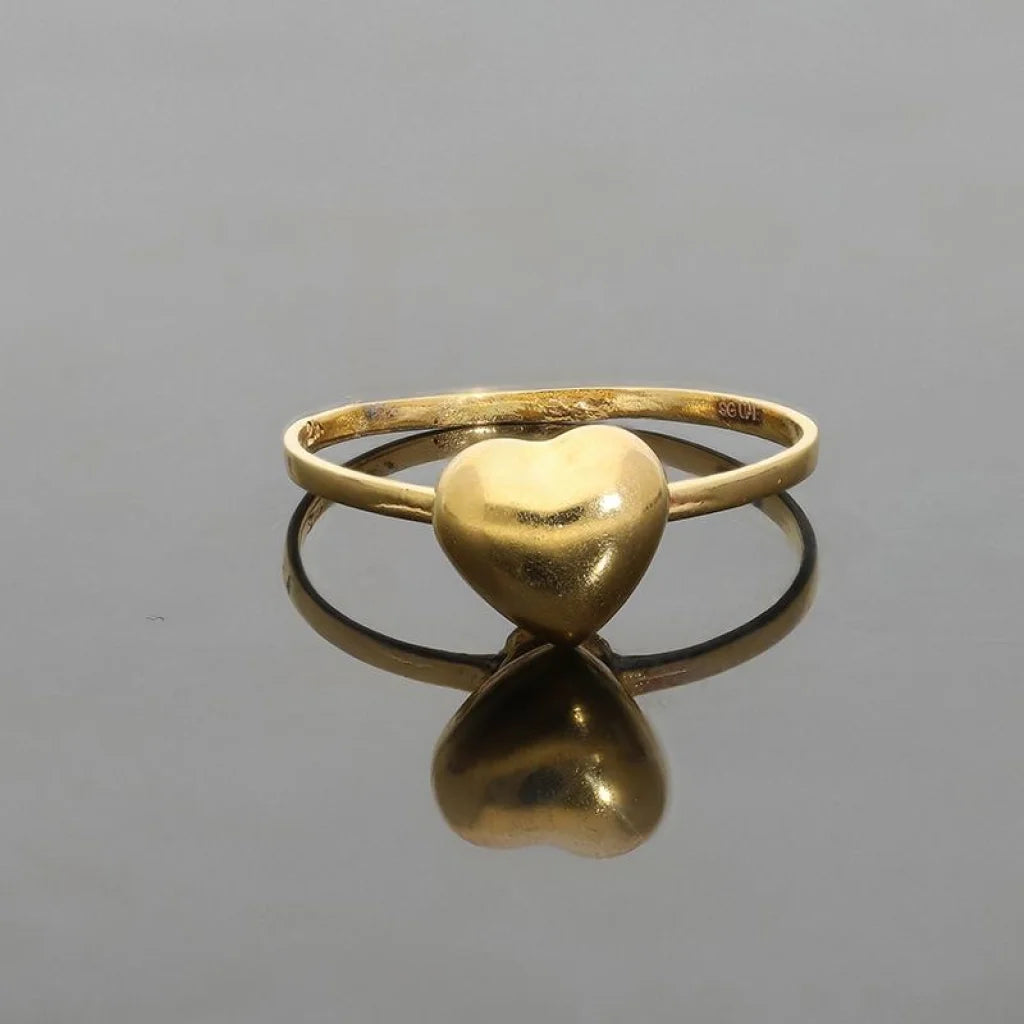 Gold Heart Shaped Ring 21Kt - Fkjrn21K2612 Rings