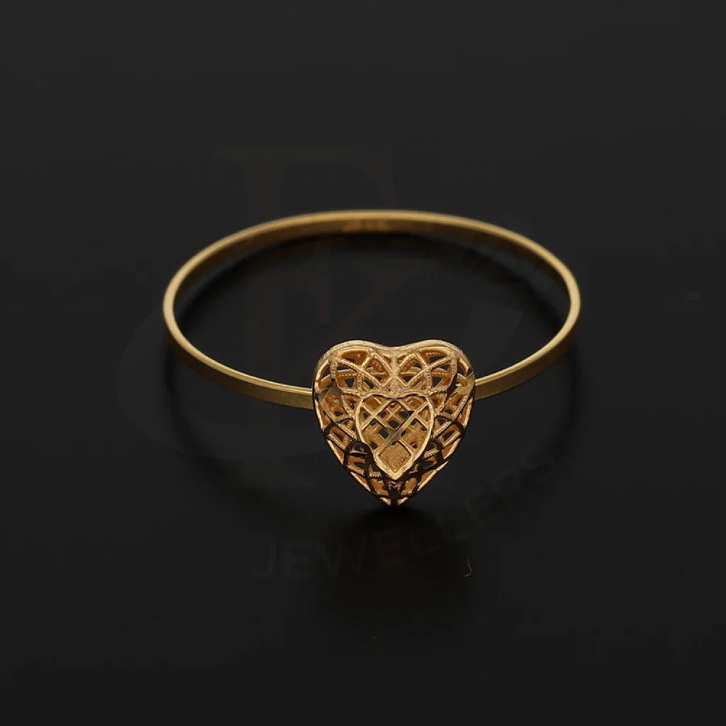 Gold Heart Shaped Ring 21Kt - Fkjrn21Km5402 Rings