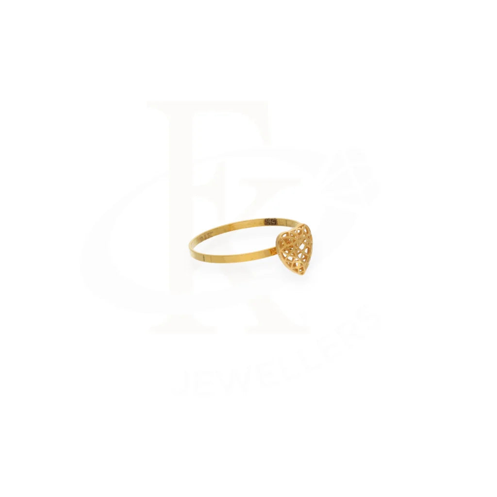 Gold Heart Shaped Ring 21Kt - Fkjrn21Km7986 Rings