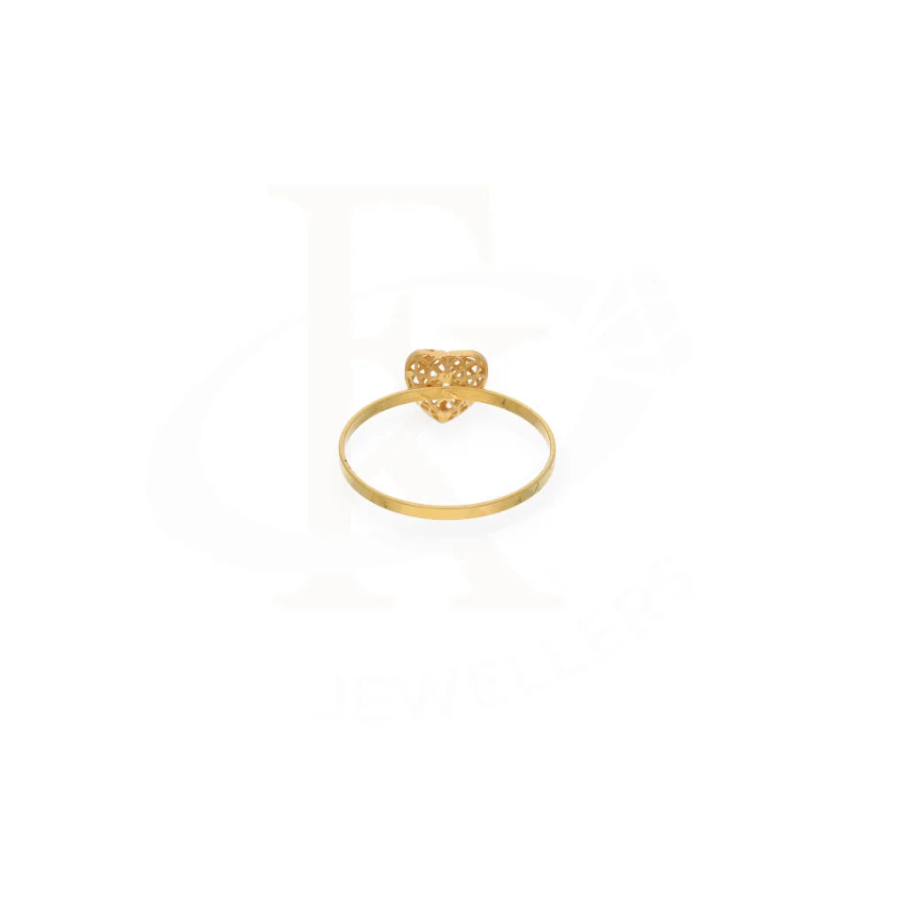 Gold Heart Shaped Ring 21Kt - Fkjrn21Km7986 Rings