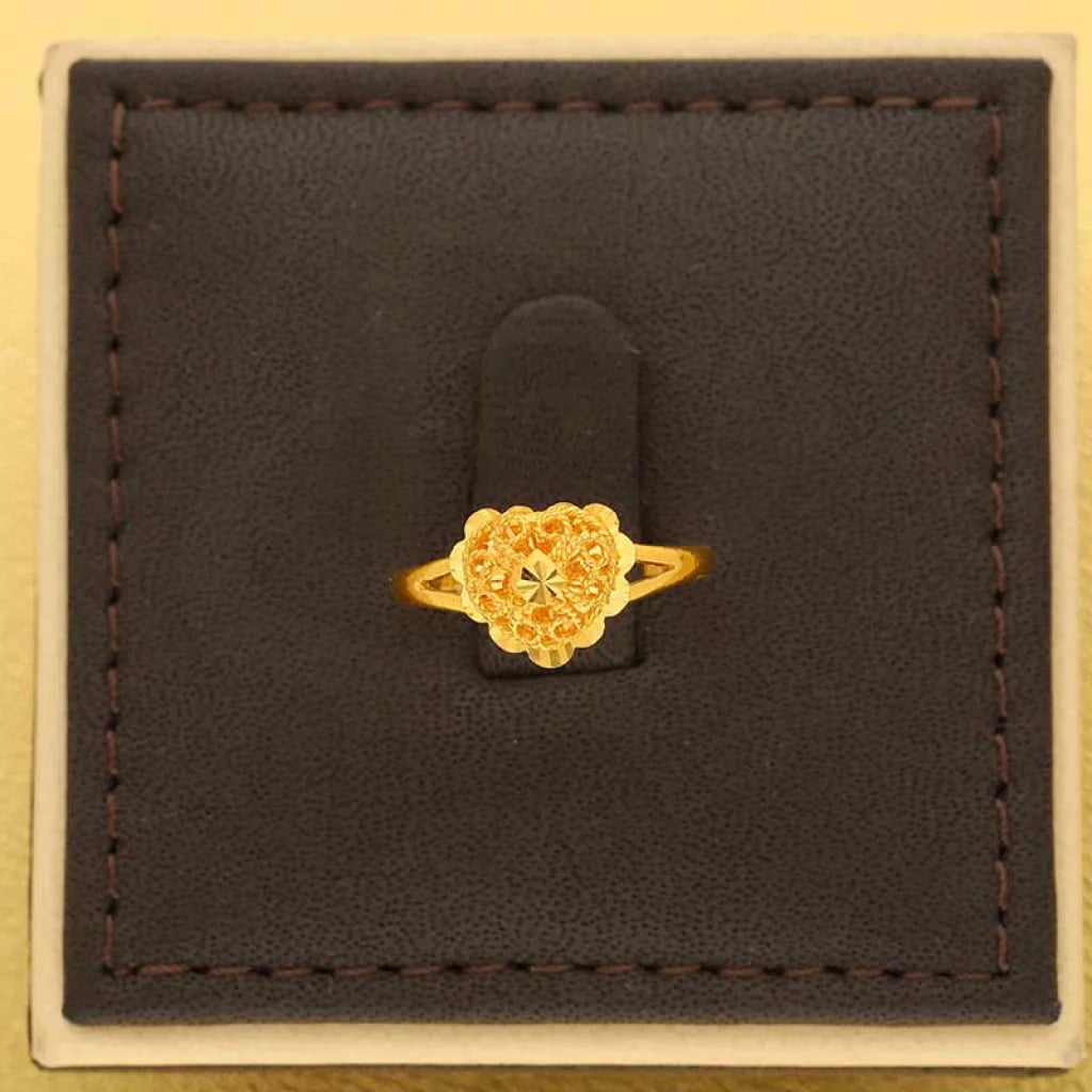 Gold Heart Shaped Ring 22Kt - Fkjrn22K3729 Rings