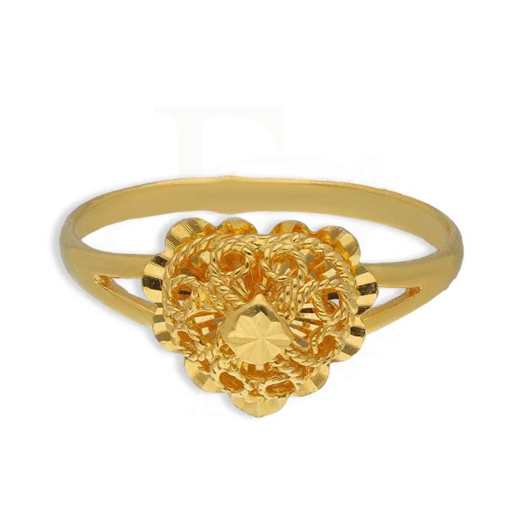 Gold Heart Shaped Ring 22Kt - Fkjrn22K3729 Rings