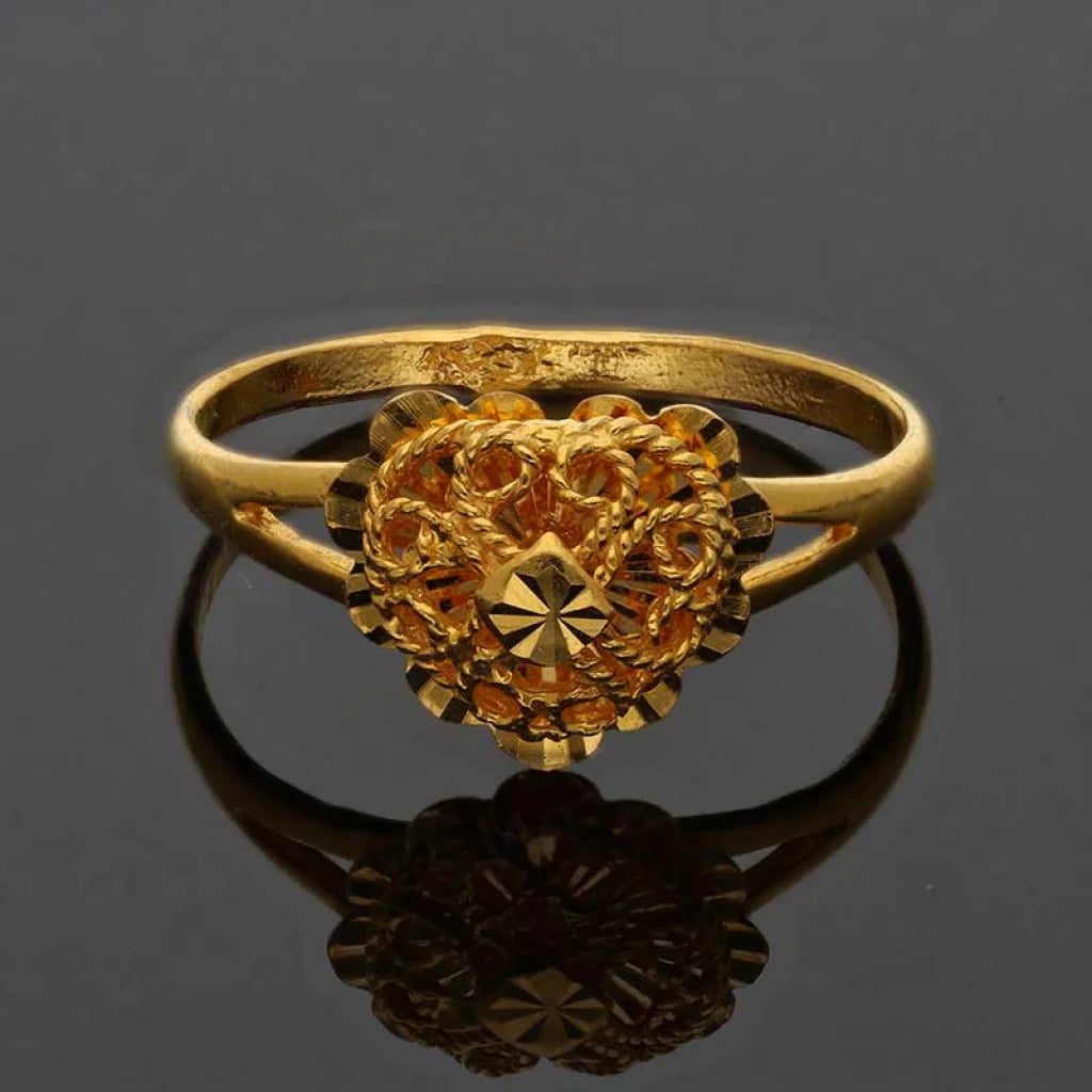 Gold Heart Shaped Ring 22Kt - Fkjrn22K3729 Rings