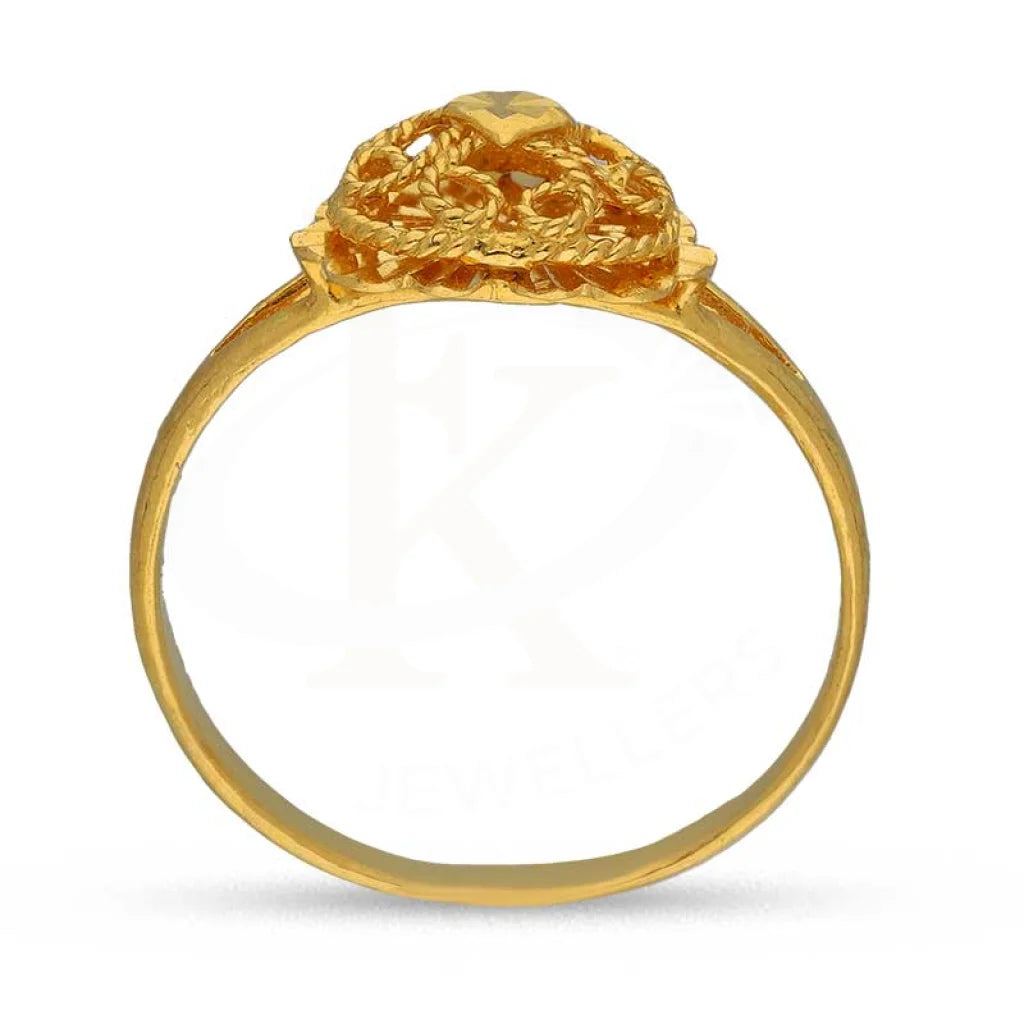 Gold Heart Shaped Ring 22Kt - Fkjrn22K3729 Rings