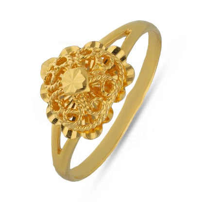 Gold Heart Shaped Ring 22Kt - Fkjrn22K3729 Rings