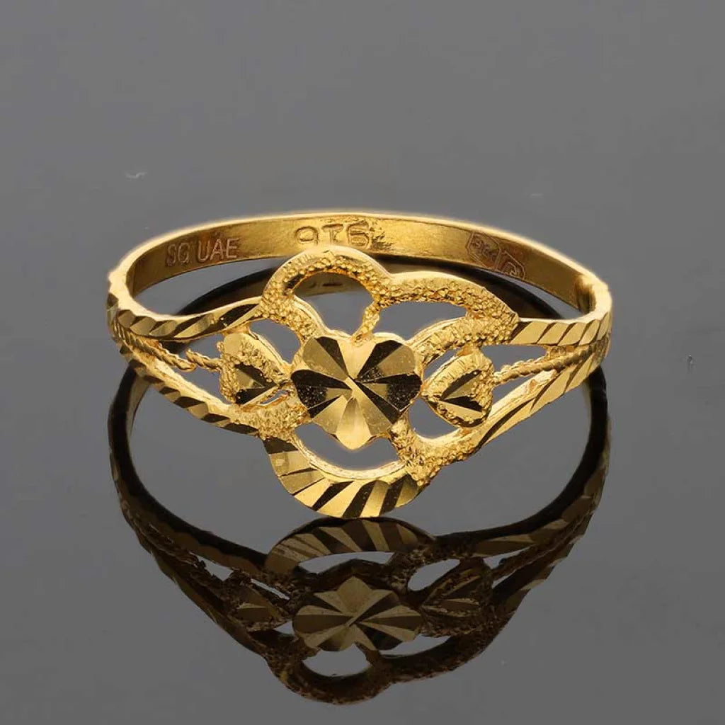 Gold Heart Shaped Ring 22Kt - Fkjrn22K3733 Rings