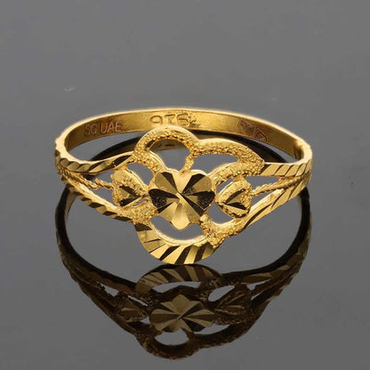 Gold Heart Shaped Ring 22Kt - Fkjrn22K3733 Rings