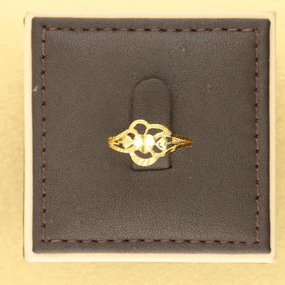 Gold Heart Shaped Ring 22Kt - Fkjrn22K3733 Rings