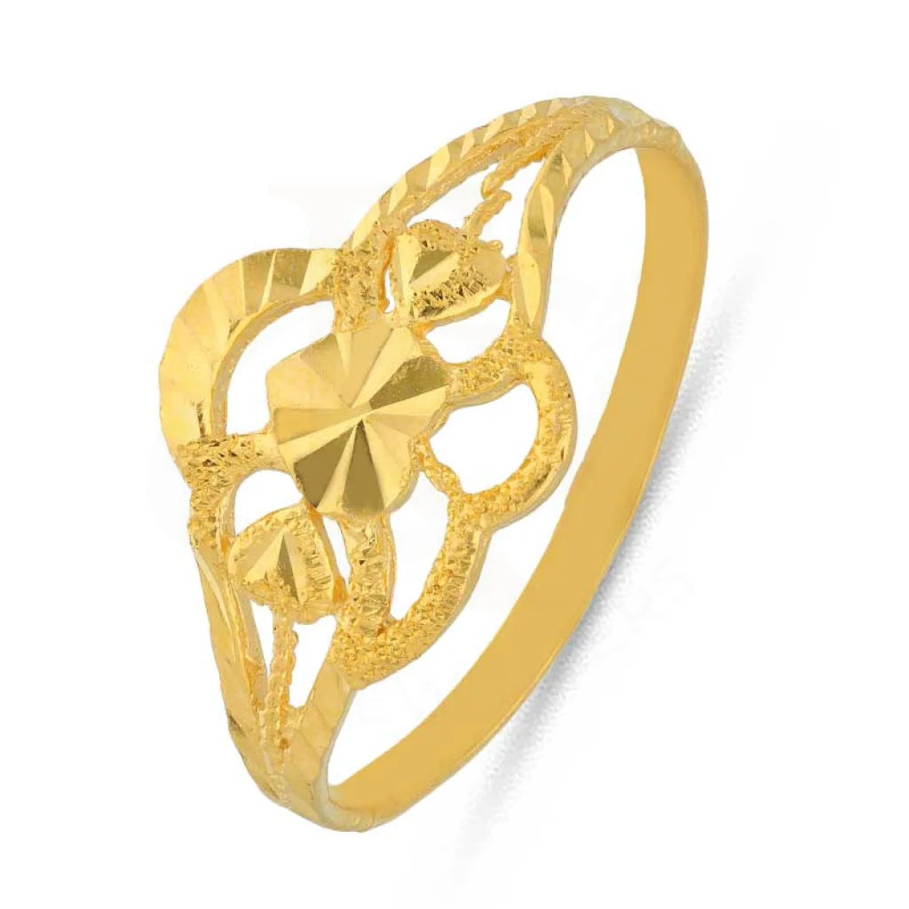 Gold Heart Shaped Ring 22Kt - Fkjrn22K3733 Rings