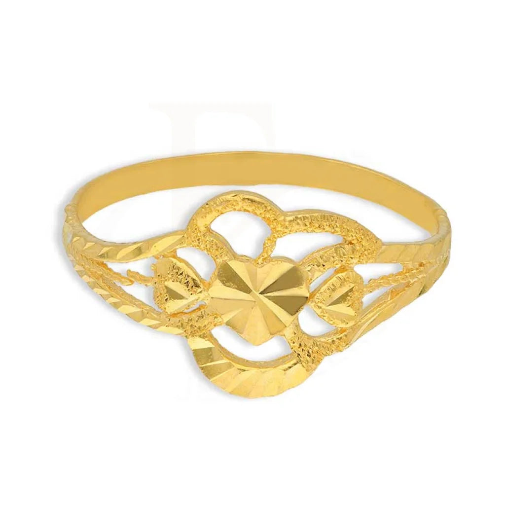 Gold Heart Shaped Ring 22Kt - Fkjrn22K3733 Rings