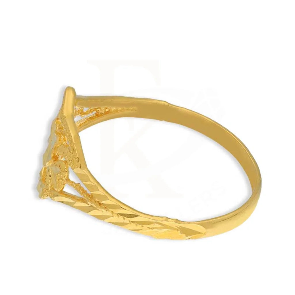 Gold Heart Shaped Ring 22Kt - Fkjrn22K3733 Rings