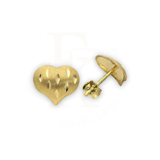 Gold Heart Shaped Stud Earrings 18Kt - Fkjern18K2297