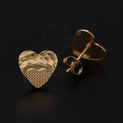 Gold Heart Shaped Stud Earrings 18Kt - Fkjern18K5543