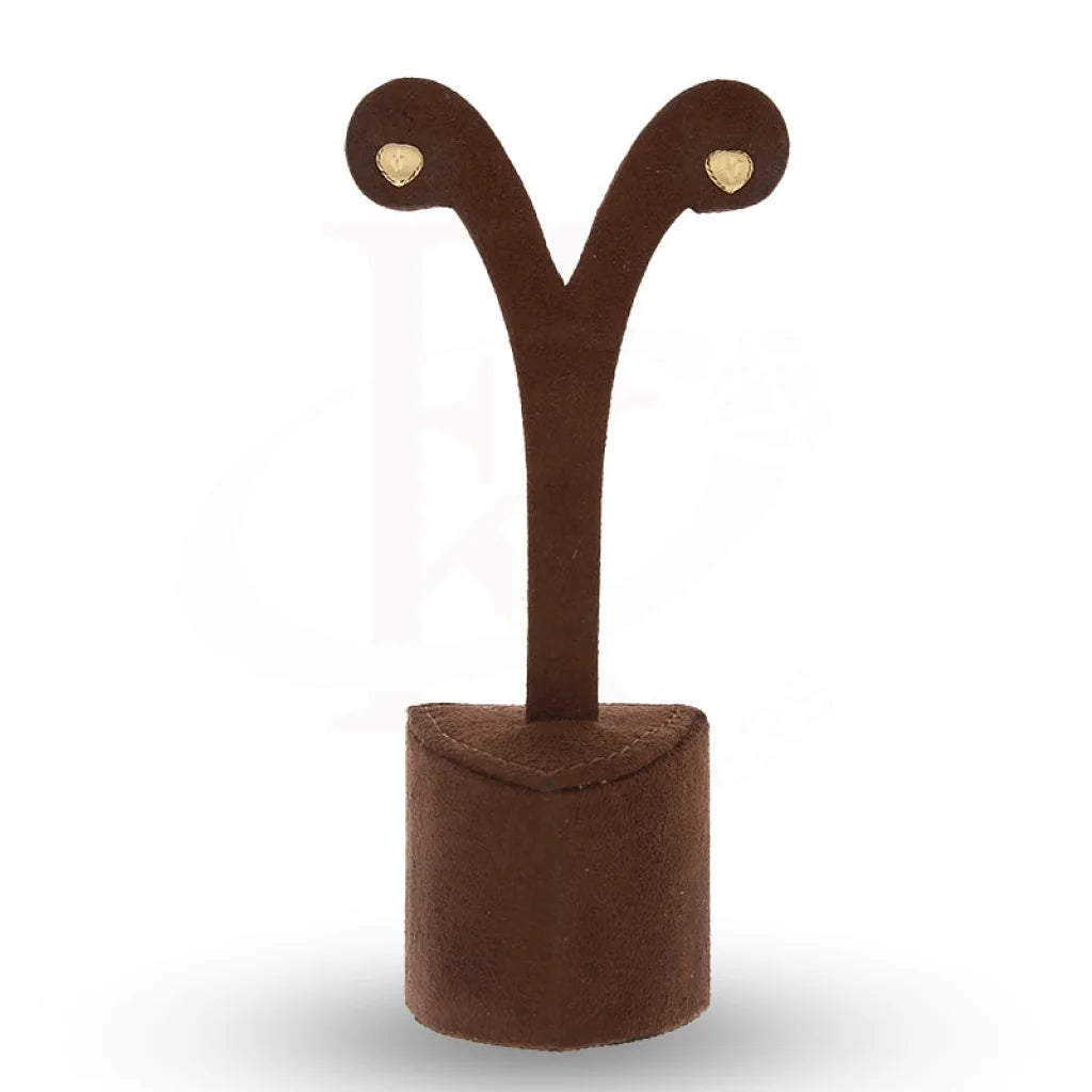 أقراط ذهبية مرصعة على شكل قلب عيار 18 قيراطًا - Fkjern18K5548