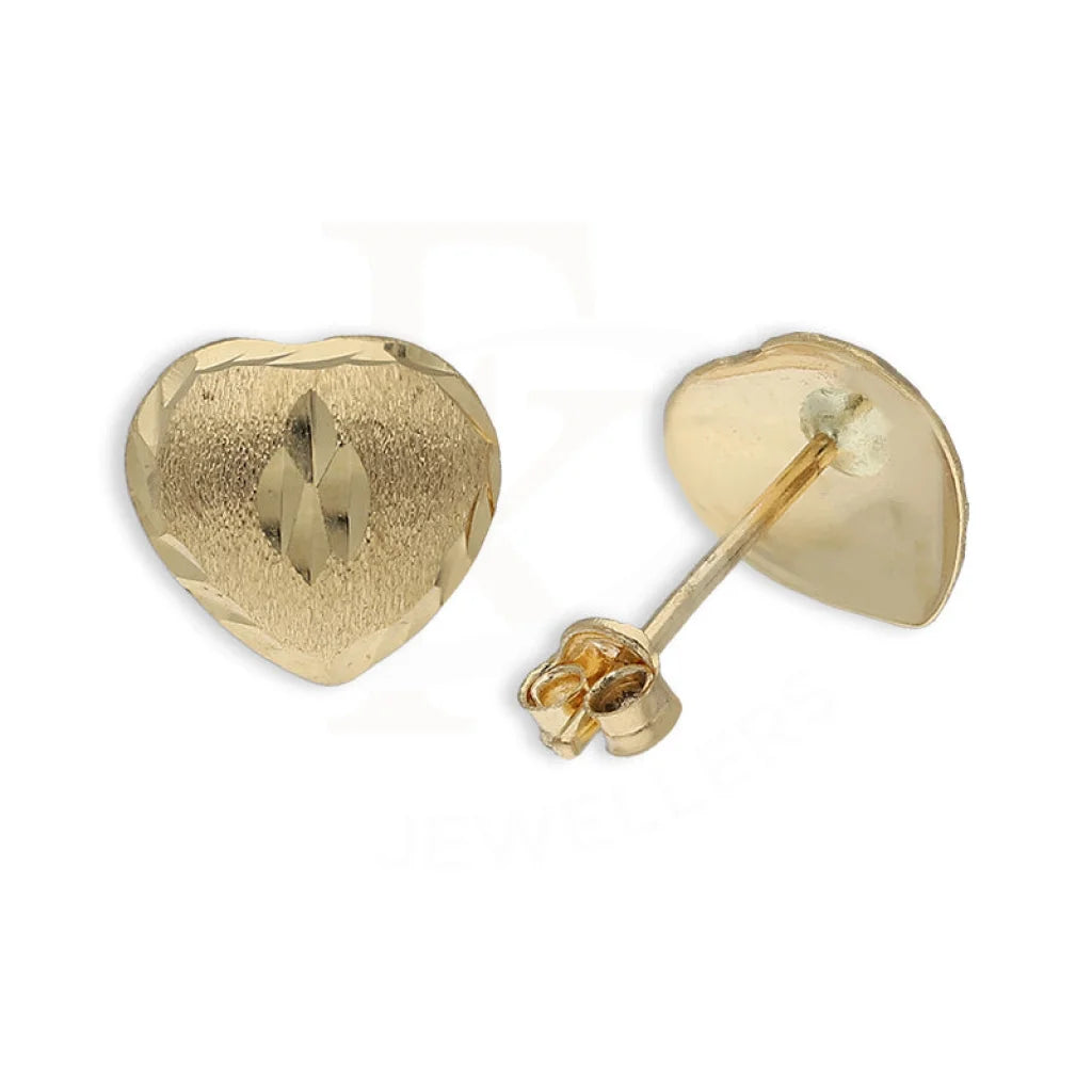 Gold Heart Shaped Stud Earrings 18Kt - Fkjern18K5548