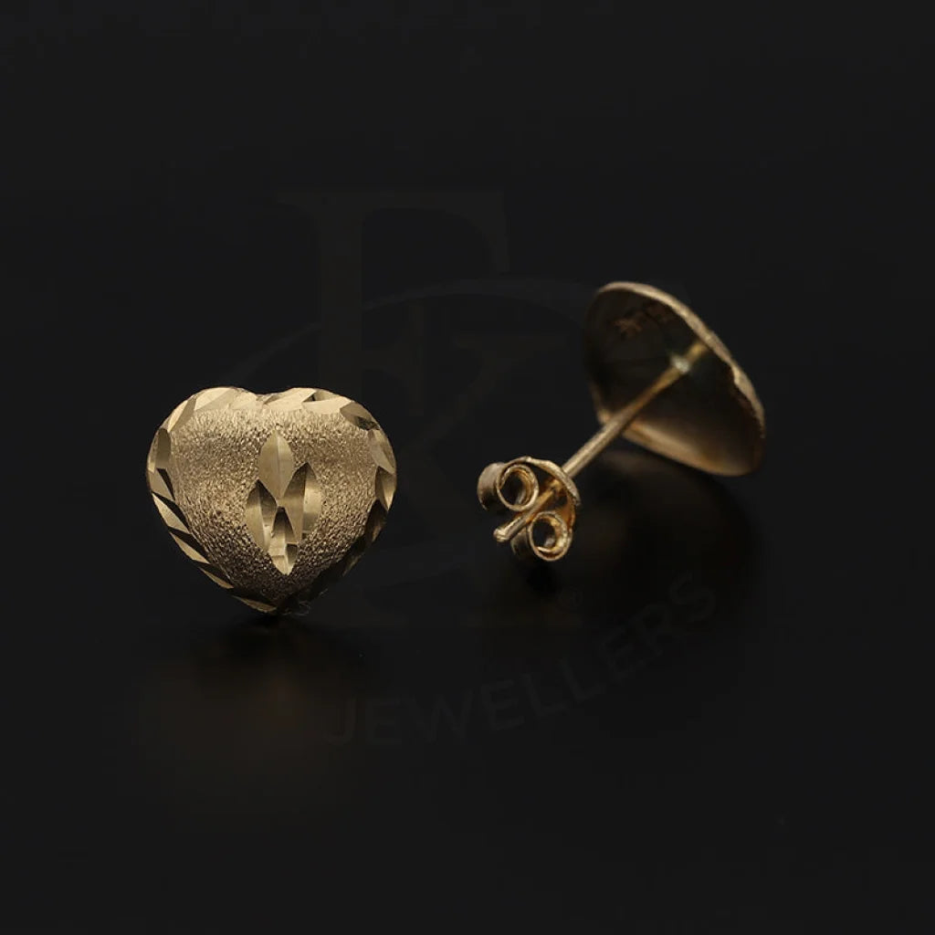 Gold Heart Shaped Stud Earrings 18Kt - Fkjern18K5548