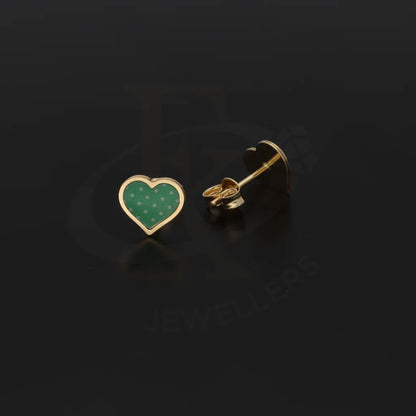 Gold Heart Shaped Stud Earrings 18Kt - Fkjern18K7347