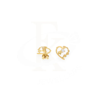 Gold Heart Shaped Stud Earrings 18Kt - Fkjern18K7833